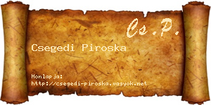 Csegedi Piroska névjegykártya