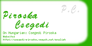 piroska csegedi business card